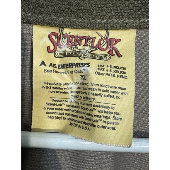 VTG Scentlok Classic Men's Zip Up XL Jacket Olive Green Hunting Logo Made in USA - Picture 4 of 10